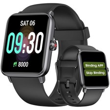 Pedometer Watch Senior Friendly No App/Phone Required, Waterproof Fitness Black