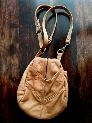 Victoria Leather Co. USA'' Droplet Bag # 130 Handcrafted Top Real Leather Vintage