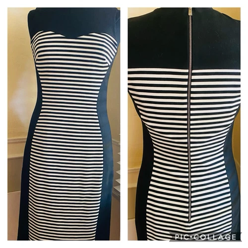 Abito smanicato Michael Kors bianco e nero taglia USA 10 us intime ottimeioni