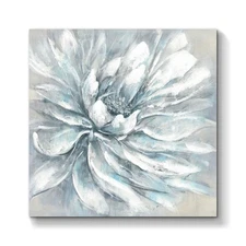 Flower Bloom Abstract Wall Art: Floral Artwork Hand Painted Painting on Wrapp...