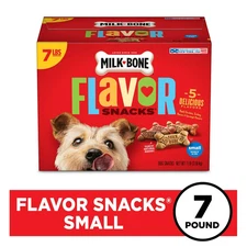 Milk-Bone Flavor Snacks Small Dog Biscuits, Flavored Crunchy Dog Treats, 7 lb
