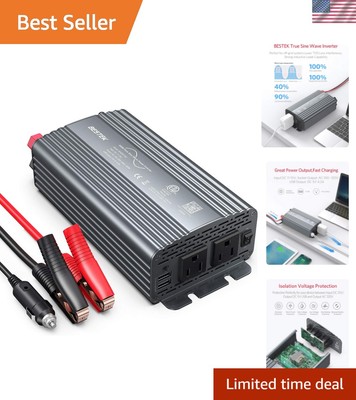 BESTEK 500W Pure Sine Wave Inverter: Dual USB & AC Outputs for Seamless Energy