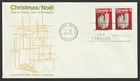 Canada #606pi, Christmas Candles, Pair, GT2 Tagged, First Day Cover, FDC 1972