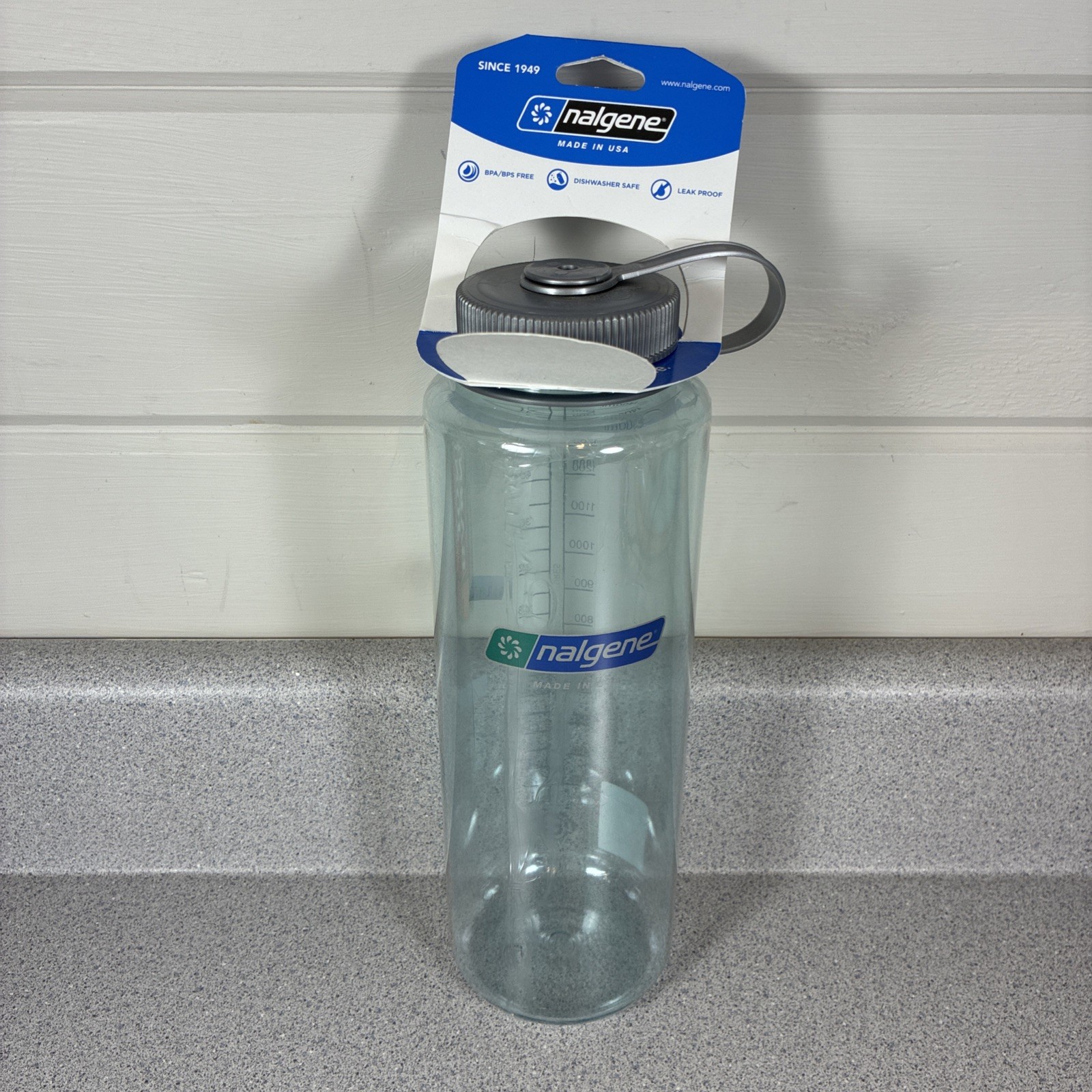 Nalgene Wide Mouth Sustain Silo Water Bottle 48 oz. Light Blue Seafoam USA Made