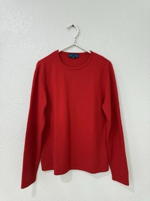 Charter Club Women's Cashmere Red Crewneck Pullover Sweater Size Medium