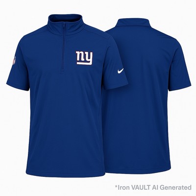 New York Giants Nike NFL On-Field Quarter Zip Short Sleeve Hoodie