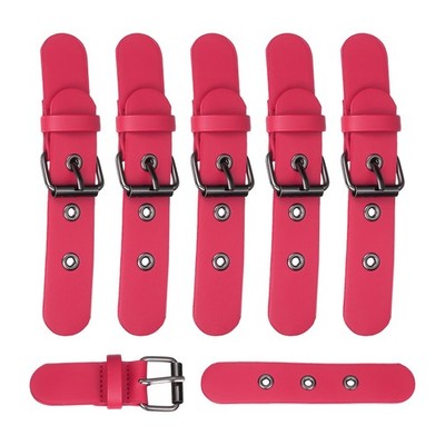 6Pcs Leather Snap Buckle Lock, 4.3''-5.5'' Toggle Closure, Rose Red/Gunmetal