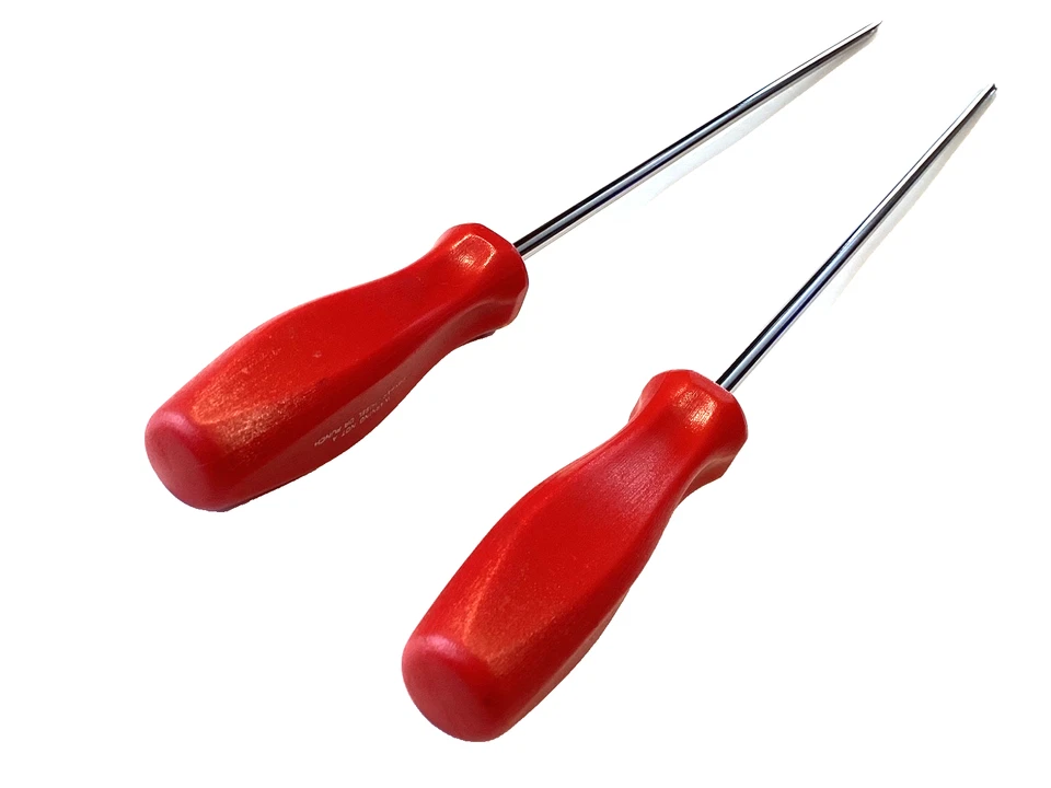 Snap On 2 Piece RED Hard Handle Xtra Long Screwdriver Set SDDP162A SDD4160A MINT - Image 2 of 4