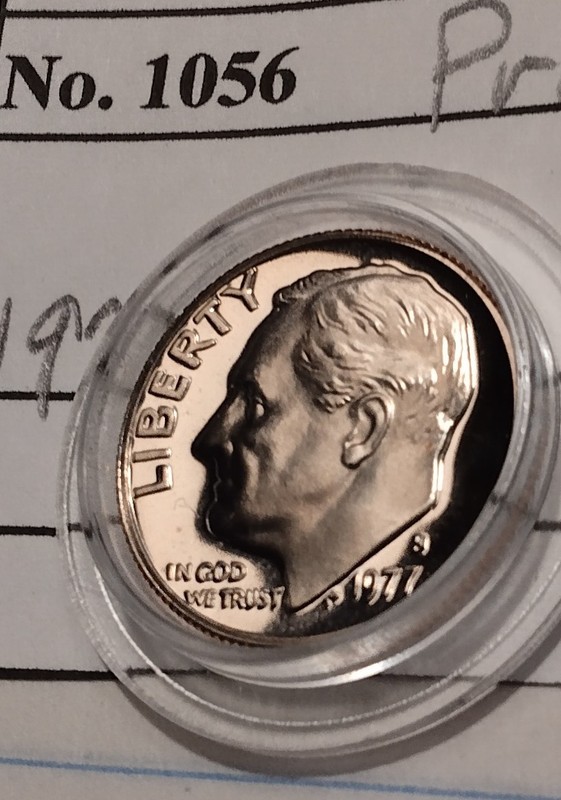 1977S Roosevelt Dime, Proof, BU Mint Condition, #1056