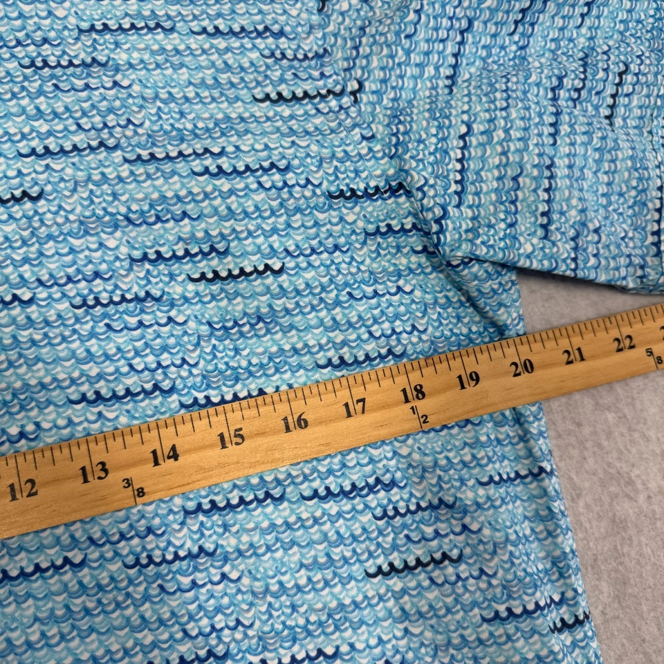 Bugatchi Shirt Mens Medium Blue Abstract Short Sleeve Button Up - Image 4 of 4