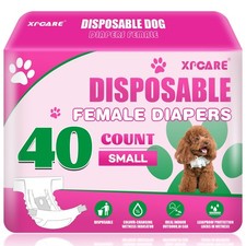 40 Count Disposable Female Dog Diapers, Super Absorbent, Leak Proof, Dog Diap...