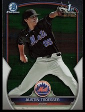 2023 BOWMAN DRAFT CHROME AUSTIN TROESSER RC NEW YORK METS #BDC-176 1ST BOWMAN