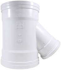 IPEX 043312 10" x 10" x 6" 45D PVC WYE Sewer DR35 Ring-Tite Trench Tough Plus