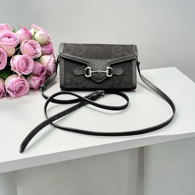 Gucci Black Mini Horse Bit 1955 Rectangle Crossbody W/Authentcity