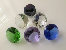GLASS GEMSTONES/WEDDING TABLE DECORATIONS/PAPERWEIGHTS - 6CM DIAMETER - BUNDLE