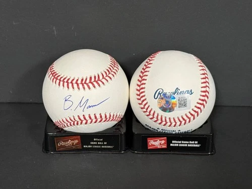 Brandon Marsh Phillies Auto Signed MLB Baseball Beckett Hologram .