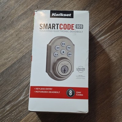 Kwikset SmartCode 909 Electronic Deadbolt Keypad Backlit Auto-Lock Satin Nickel