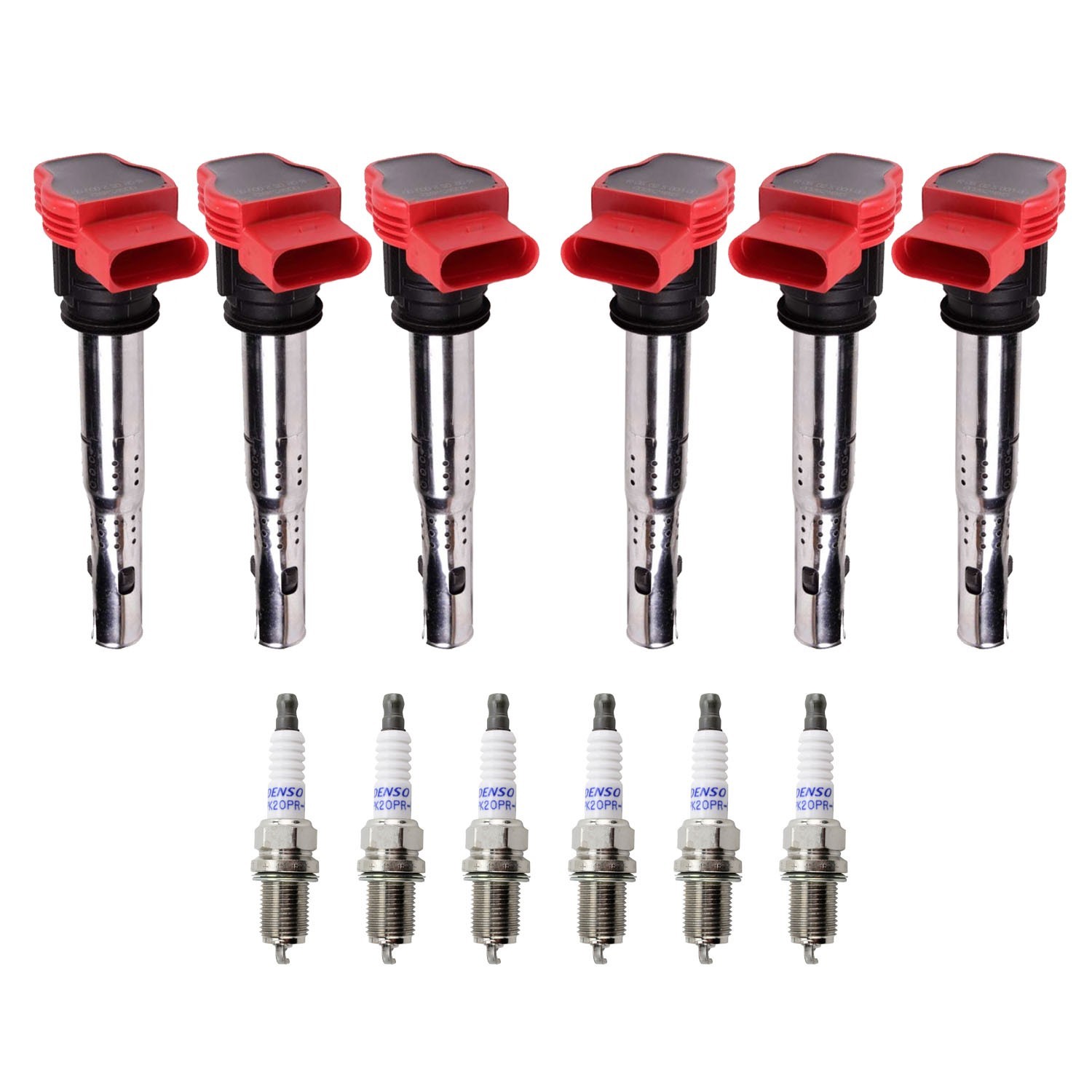 Eldor 6 Ignition Coils Denso Platinum Spark Plugs Kit for Audi Q5 S5 V6