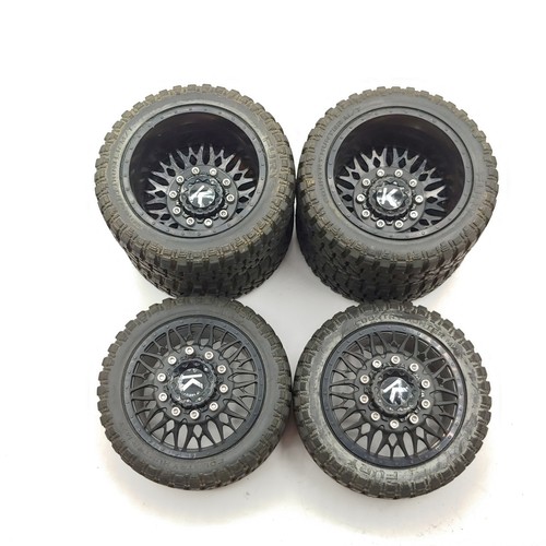 6x CEN Racing Fury Country Hunter M/T Tires Black Kforce Wheels Ford F450 Dually