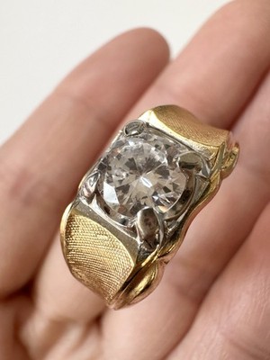 14K HGE Yellow Gold plated Lind Mens Ring Size 8