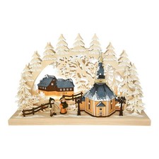 3D LED Schwibbogen Dorf Seiffen Kirche RATAGS Erzgebirge USB Raureif Deko