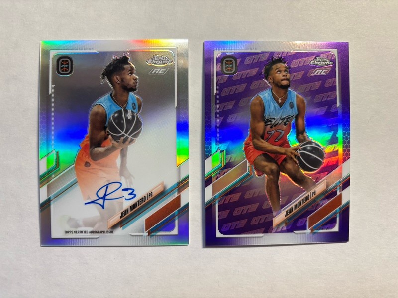 2021-22 Topps Chrome OTE Jean Montero Auto+purple Refractor Rc Lot Of 2 Cards