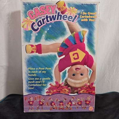 Vinyage Casey Cartwheel Doll 1990s, Articulated, Outfit & Pom Poms, Playset