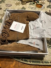 Minnetonka fringe leather boots. New in box. Size 6