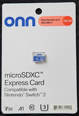 #ad ONN 256GB microSD Express Card Nintendo Switch 2 amp; Steam Deck High Speed Storage $29.99