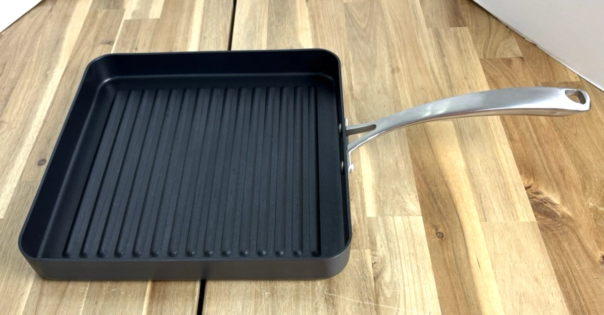 Parrilla cuadrada antiadherente de aluminio anodizado duro Belgique sartén plancha 11"