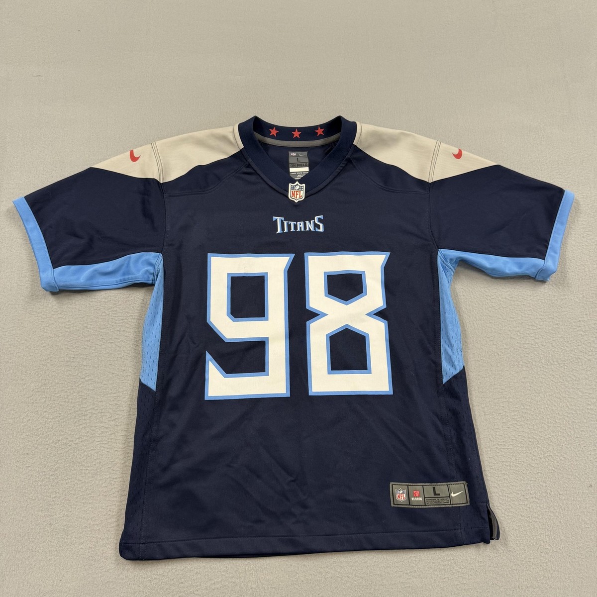 Tennessee Titans Football Jersey Boys Large Blue NFL Nike Simmons