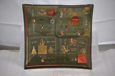 VINTAGE 1960s GLASS OREINTAL COCA-COLA CHIP AND DIP TRAY RARE