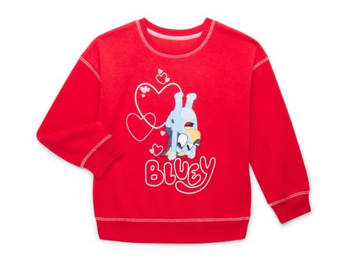 Bluey Girls Valentine's Day Graphic Crewneck Pullover & Fleece Jogger Sweatpant - Picture 10 of 14