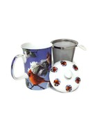 Cardinals Ashdene Tea Infuser 3 Pieces Fine Bone China Birds Red Blue Cardinals Ashdene Tea Infuser 3 Pieces Fine Bone China Birds Red Blue