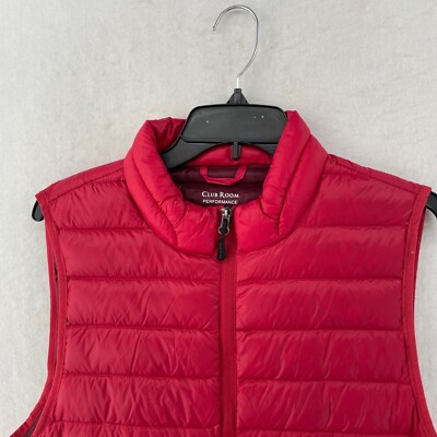 Club Room Performance Vest Mens S Red Wind Resistant Golf