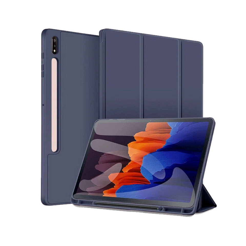 Funda de cuero con soporte abatible para Samsung Galaxy Tab S6 Lite Tab S7 / S7+ Foto 2 de 4