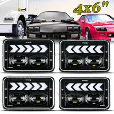 4pcs 4x6" LED Headlights Hi/Lo Beam DRL for Pontiac Firebird Trans AM 1977-1981