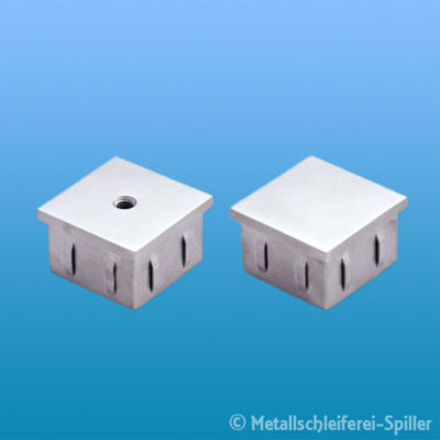 Edelstahl flexible Endkappe 1,25-2,0 mm quadratisch 240 K geschliffen V2A