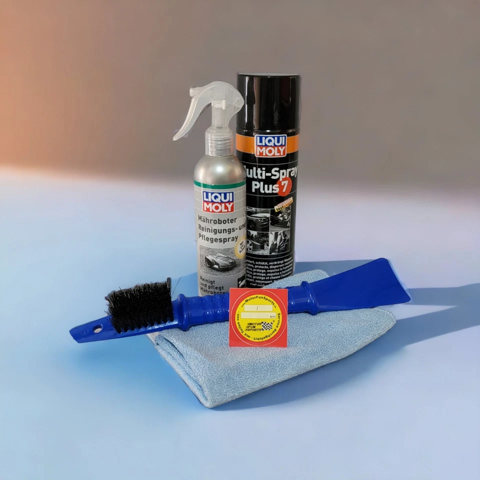 Wartungsset / Pflegeset für Mähroboter mit Brüste Reiniger Microfasertuch