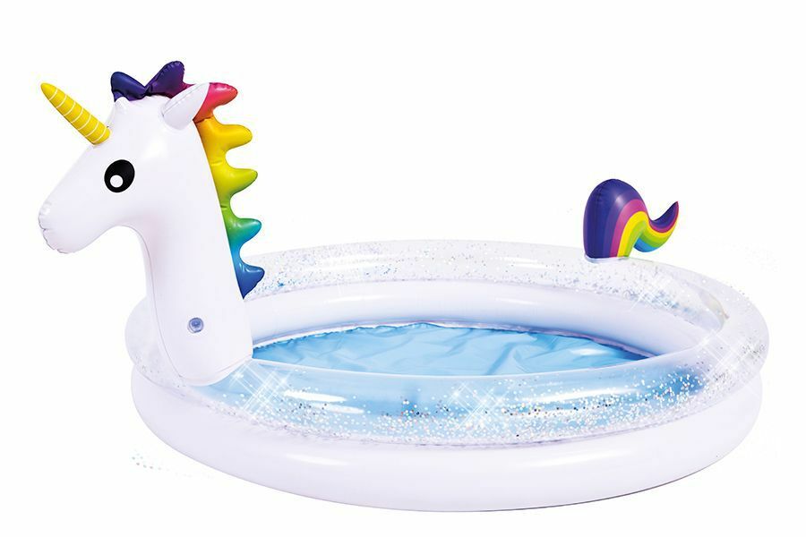 Piscina Inflable Unicornio Brillante Niños 99x50cm Mar Verano Piscina DFH