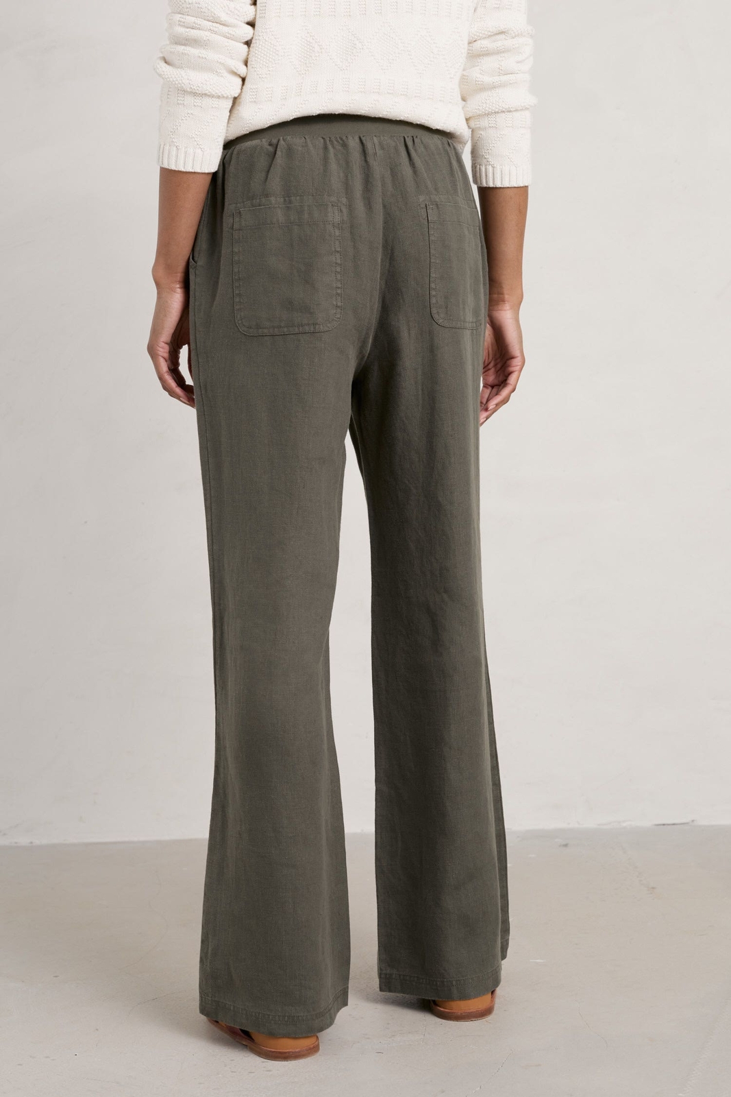 Seasalt Women's Trousers green Sea Rocket Wide Leg Linen Trousers Petite M eBay