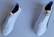 Womens Size 8 White Blue Puma King Ultimate FG/AG Soccer Cleats 107262-01