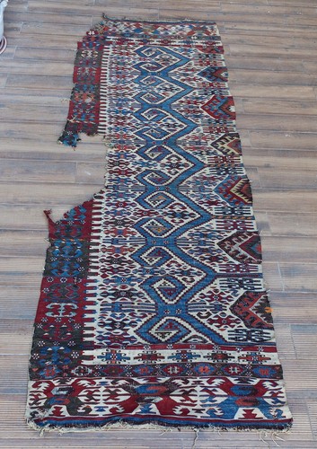 2.99' x 9.22' Kilim Fragmented Kilim Anatolian OLD FAST Shipment With UPS 12112 - Picture 2 of 12