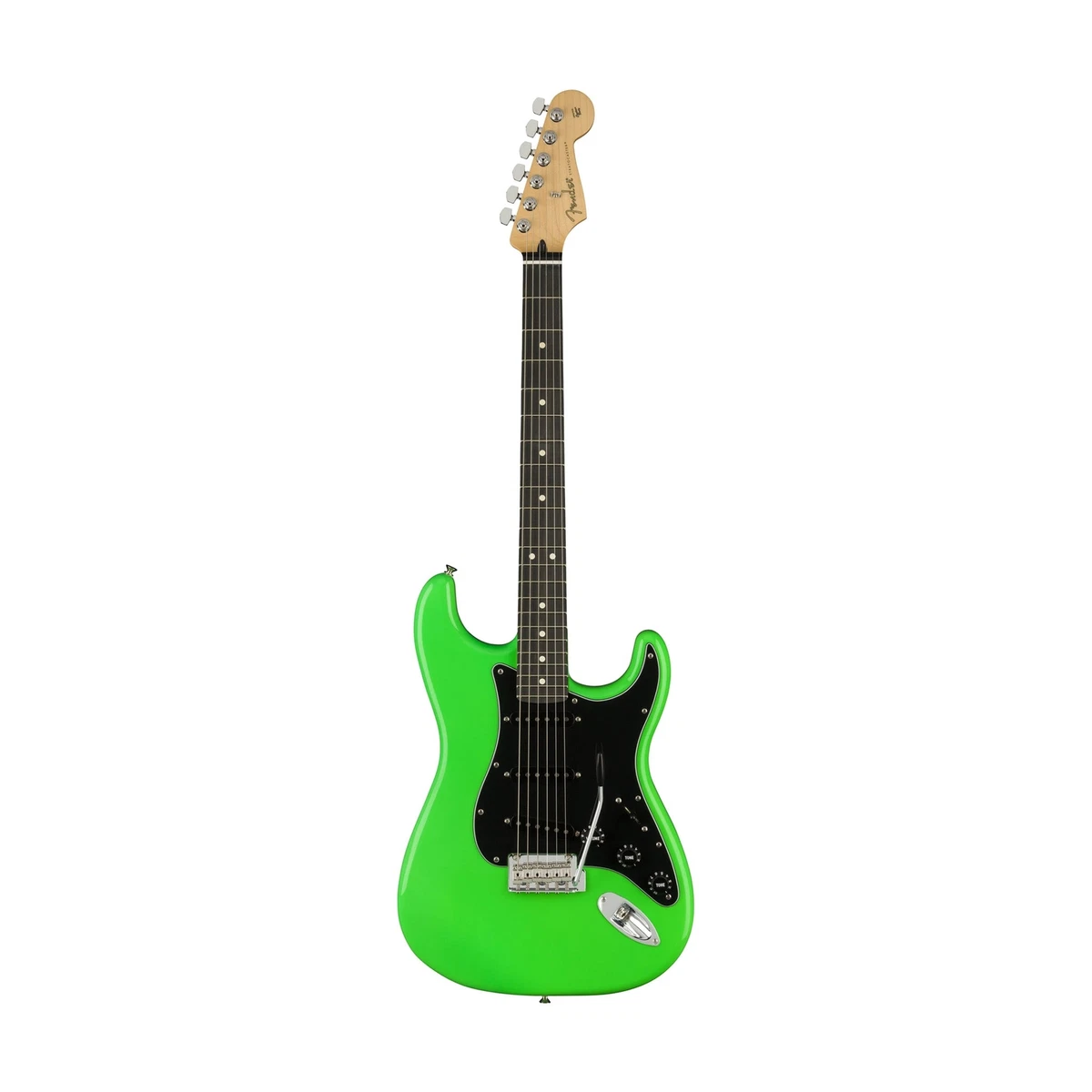 Fender Player Stratocaster Electric Guitar, Ebony FB, Neon Green 