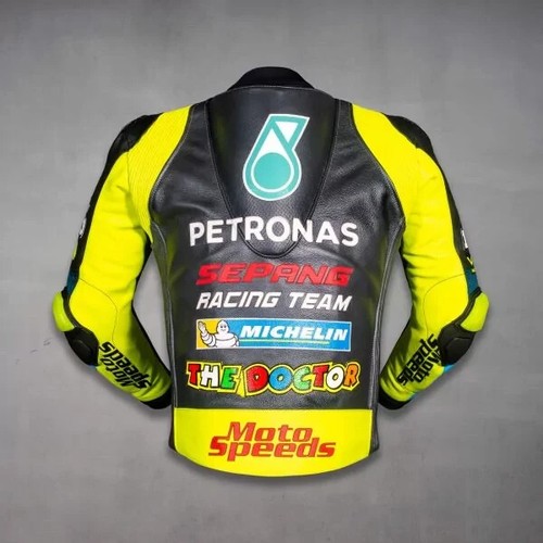 Yamaha R1 Motorbike Racing Leather Jacket Valentino Rossi Racing Yamaha Jacket - Picture 4 of 7