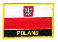 AufnäHer Polen Adler Schrift Patch Flagge Fahne