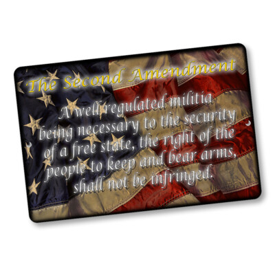 The Second Amendment The Right To Bear Arms American Flag 8x12 In. Aluminum Sign