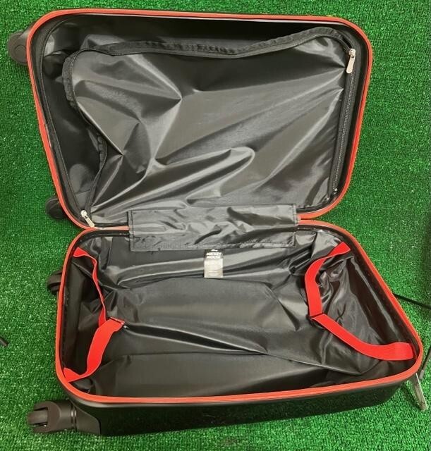 Mickey Mouse Black Suitcase 24" 4 Wheeled Spin 360 Textured Hard Luggage