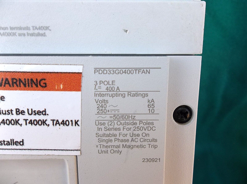 EATON PDD33G0400TFAN circuit breaker 10 11 E - Picture 2 of 7