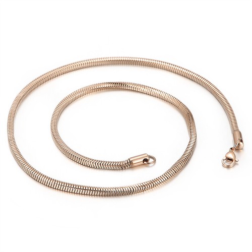 3mm 22'' Women Mens Square Snake Chains Necklace Stainless Steel Jewelry Gifts - Picture 4 of 13